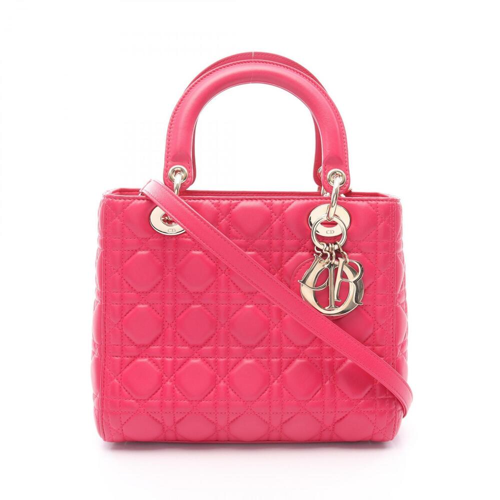 Dior Lady handbag leather pink